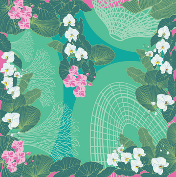 Botanic Oasis by the Bay Silk Scarf