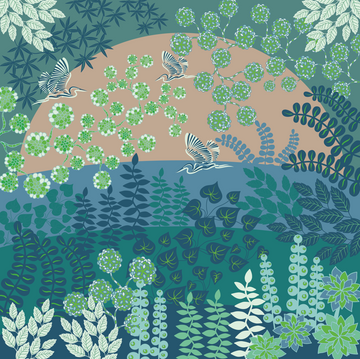 Herons of the Southern Islands Premium Silk Lyocell Scarf