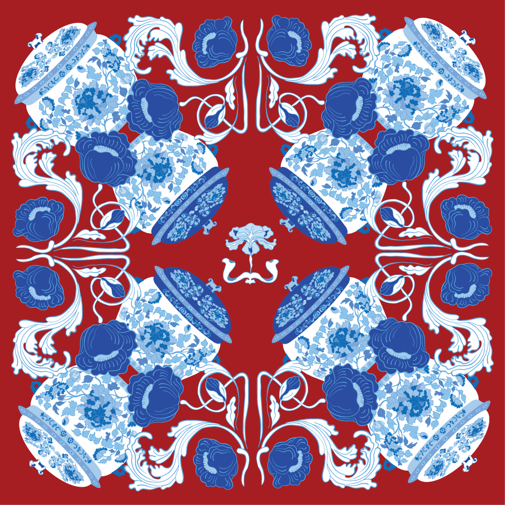 Peranakan Party Pocket Square