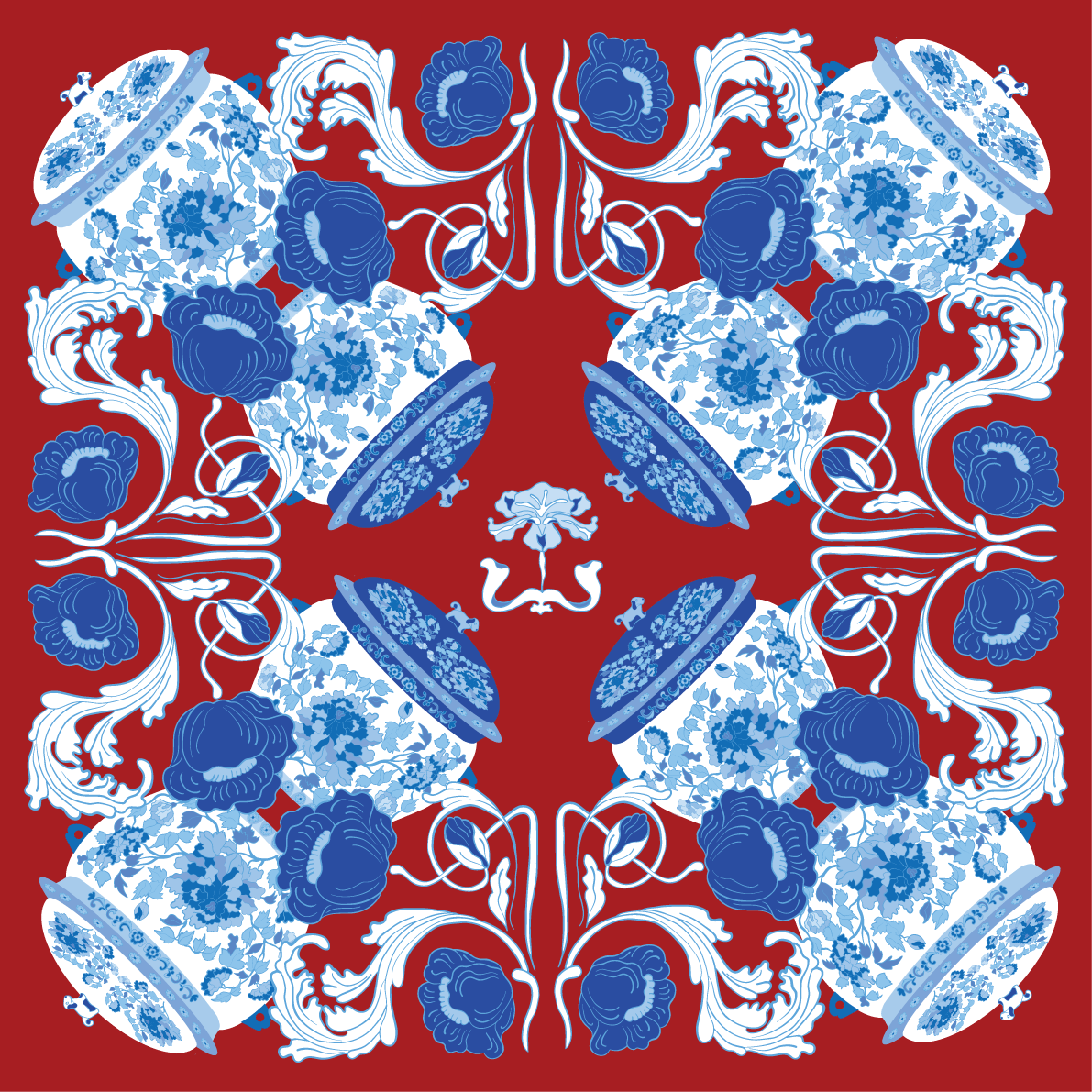 Peranakan Party Pocket Square