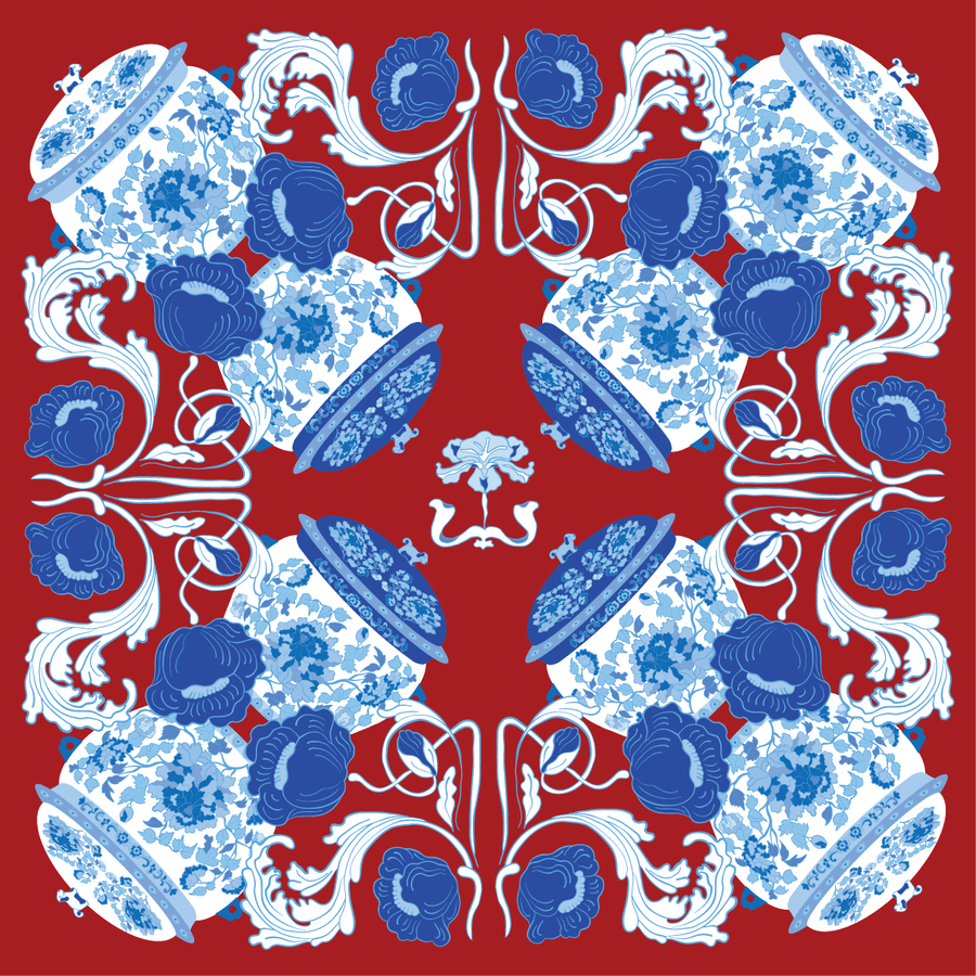 Peranakan Party Pocket Square