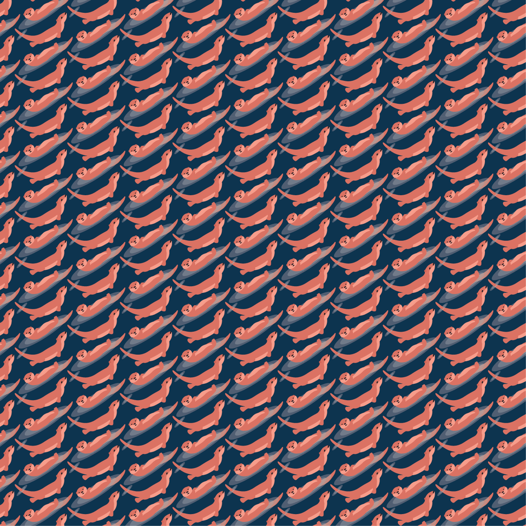 Playful Otters Pocket Square