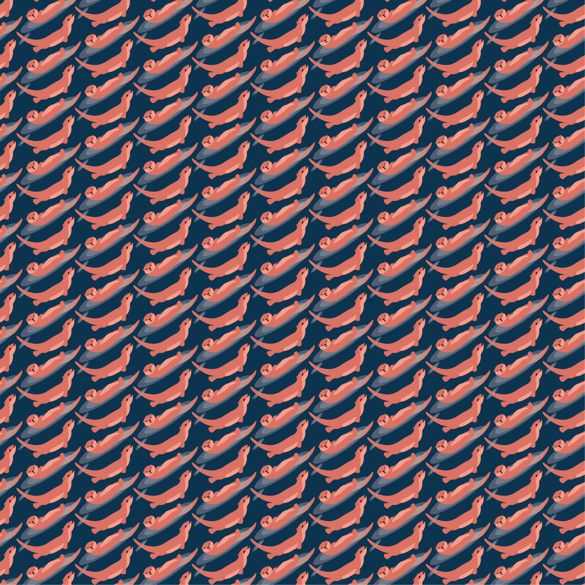 Playful Otters Pocket Square