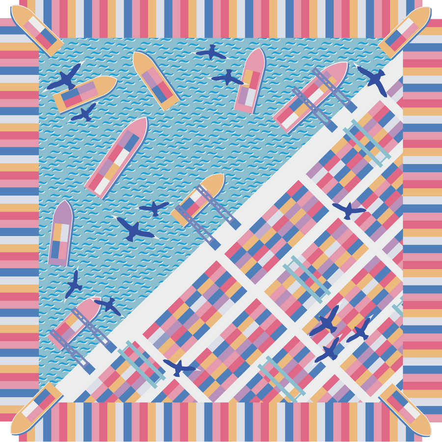 Port of Singapore Pocket Square