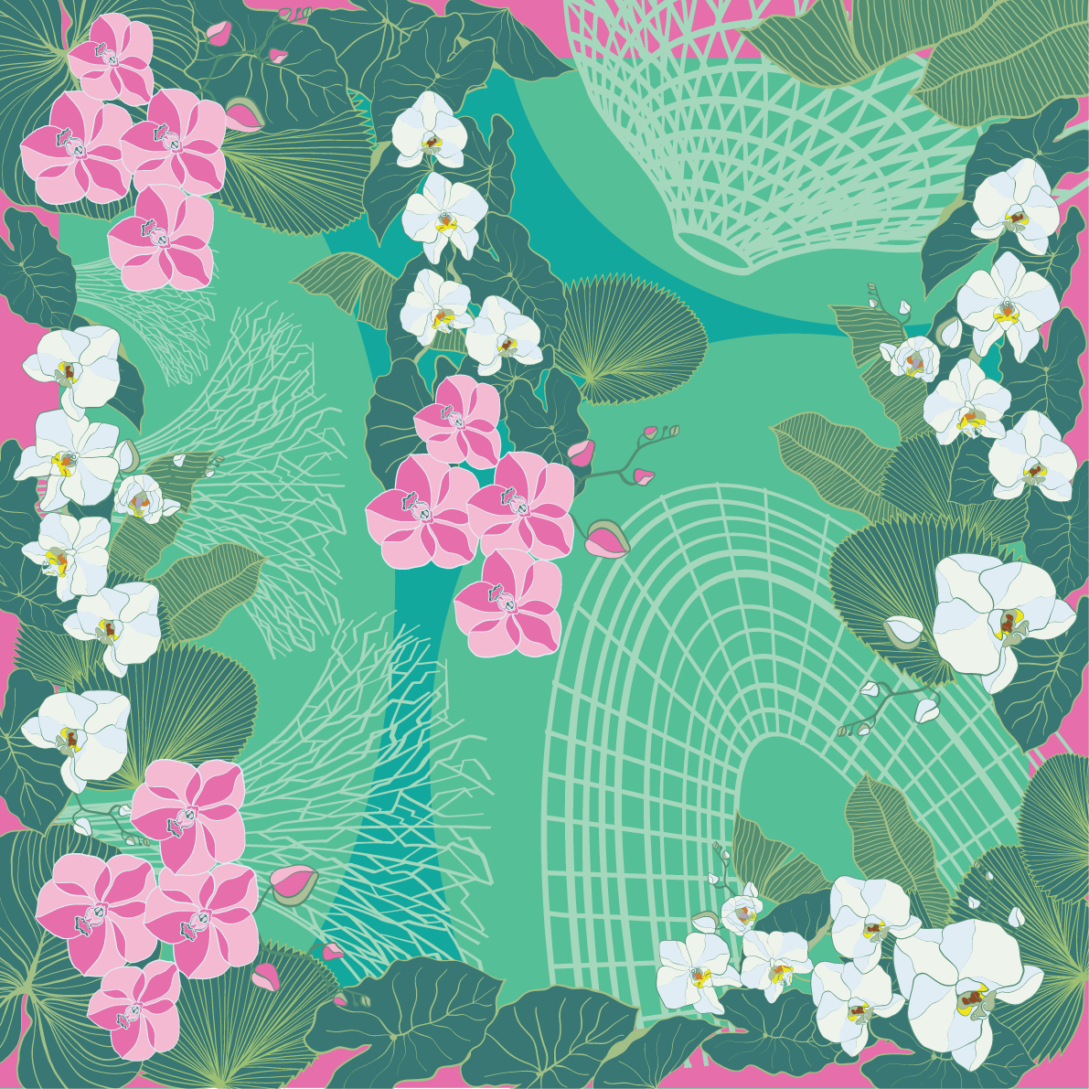 Botanic Oasis Pocket Square