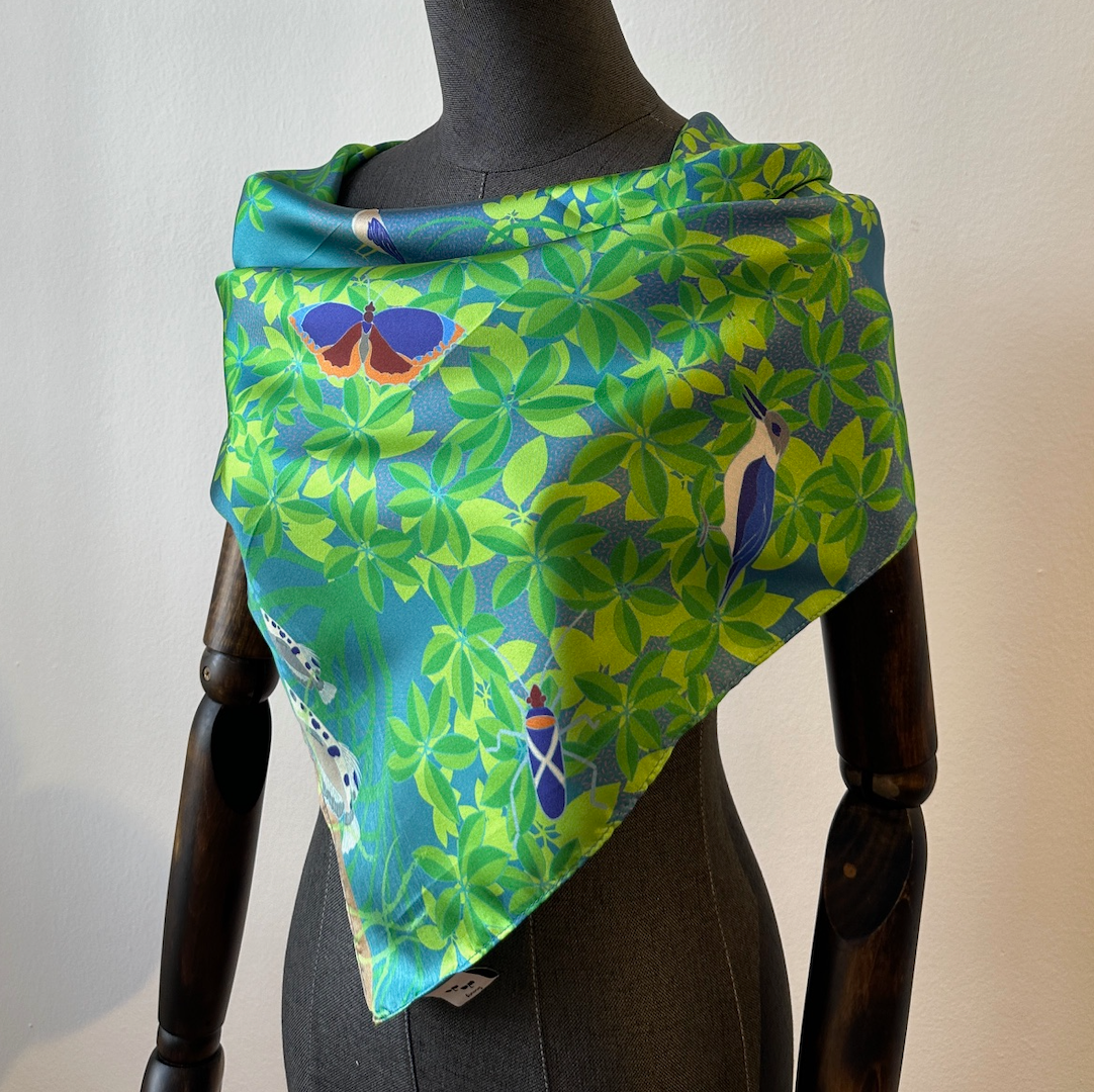 Sunset at the Wetland Silk Scarf