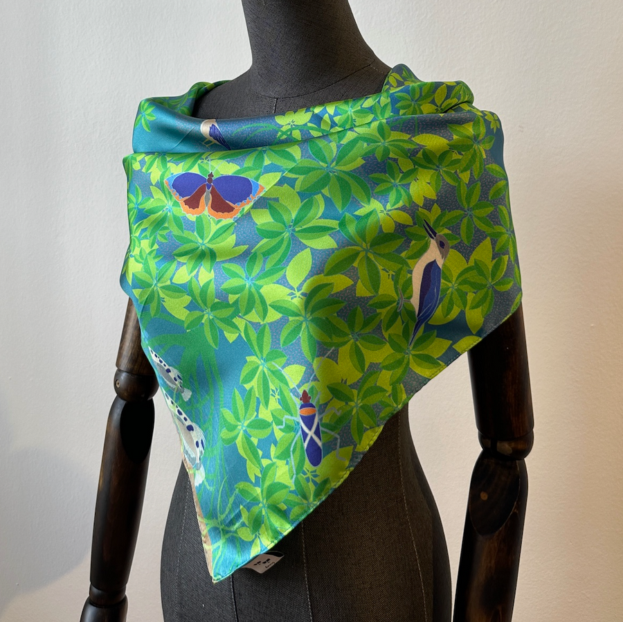 Sunset at the Wetland Silk Scarf