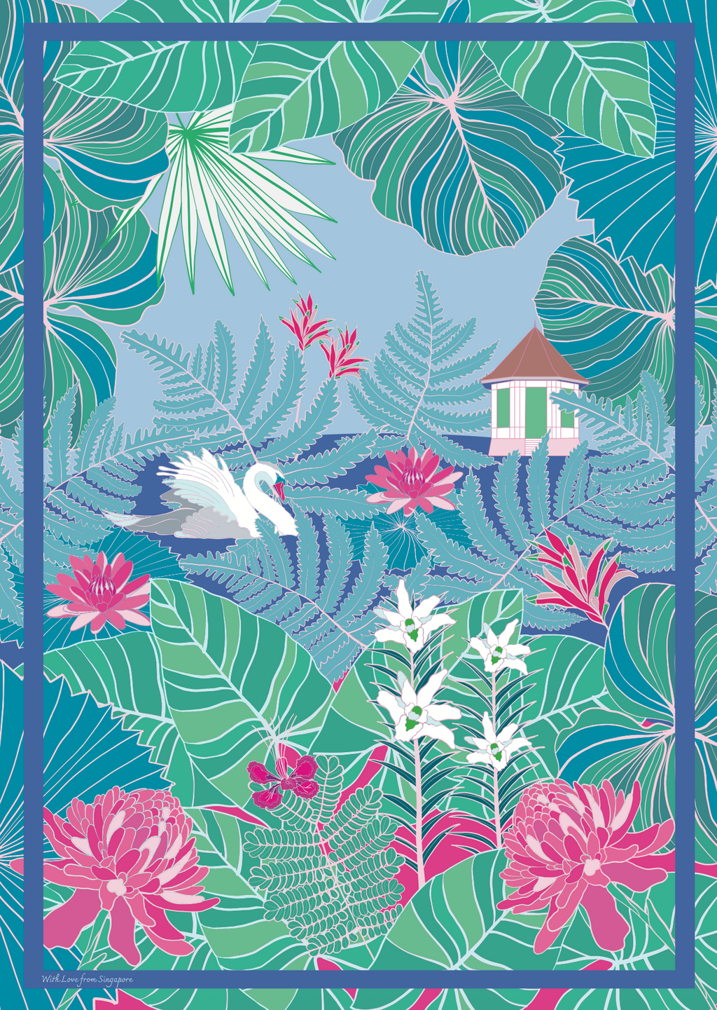 Tea Towel Singapore Botanic Gardens