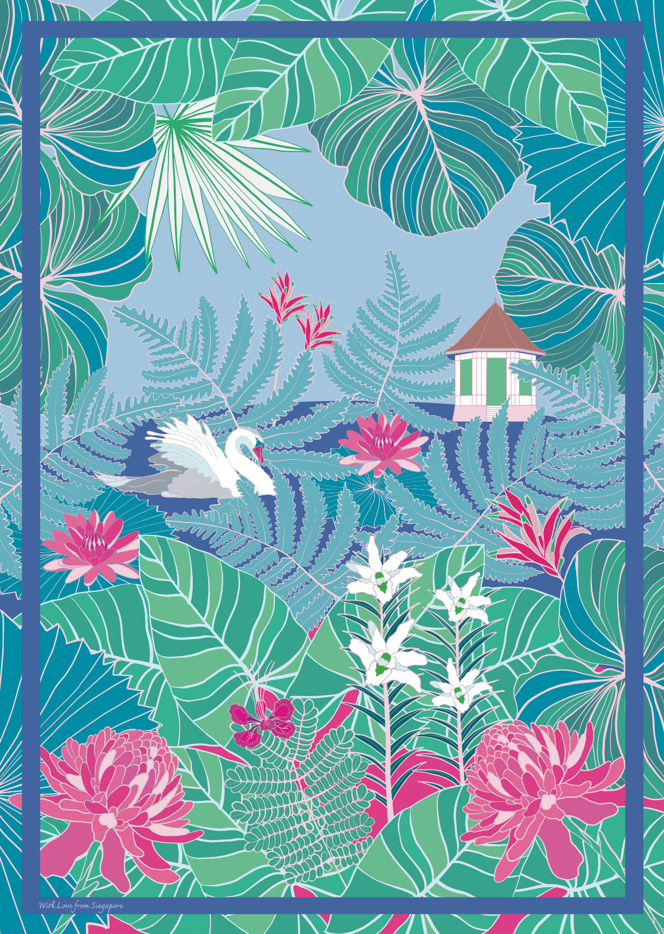 Tea Towel Singapore Botanic Gardens
