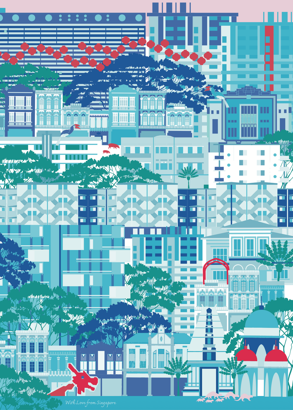 Tea Towel Singapore Garden City