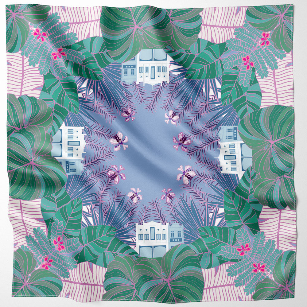 Tropical Art Deco Cotton Scarf