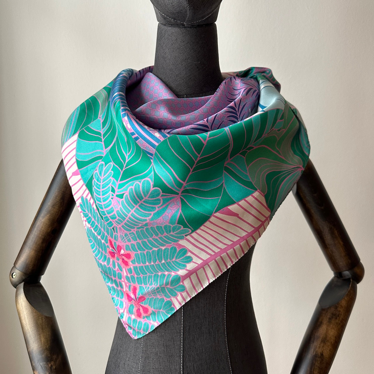 Tropical Art Deco Silk Scarf