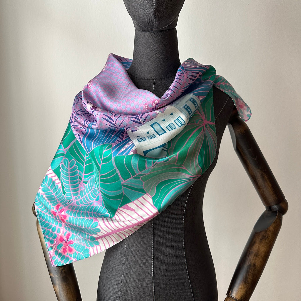 Tropical Art Deco Silk Scarf