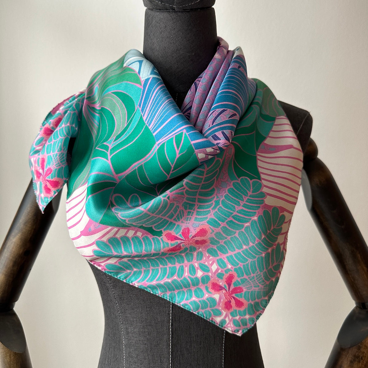 Tropical Art Deco Silk Scarf