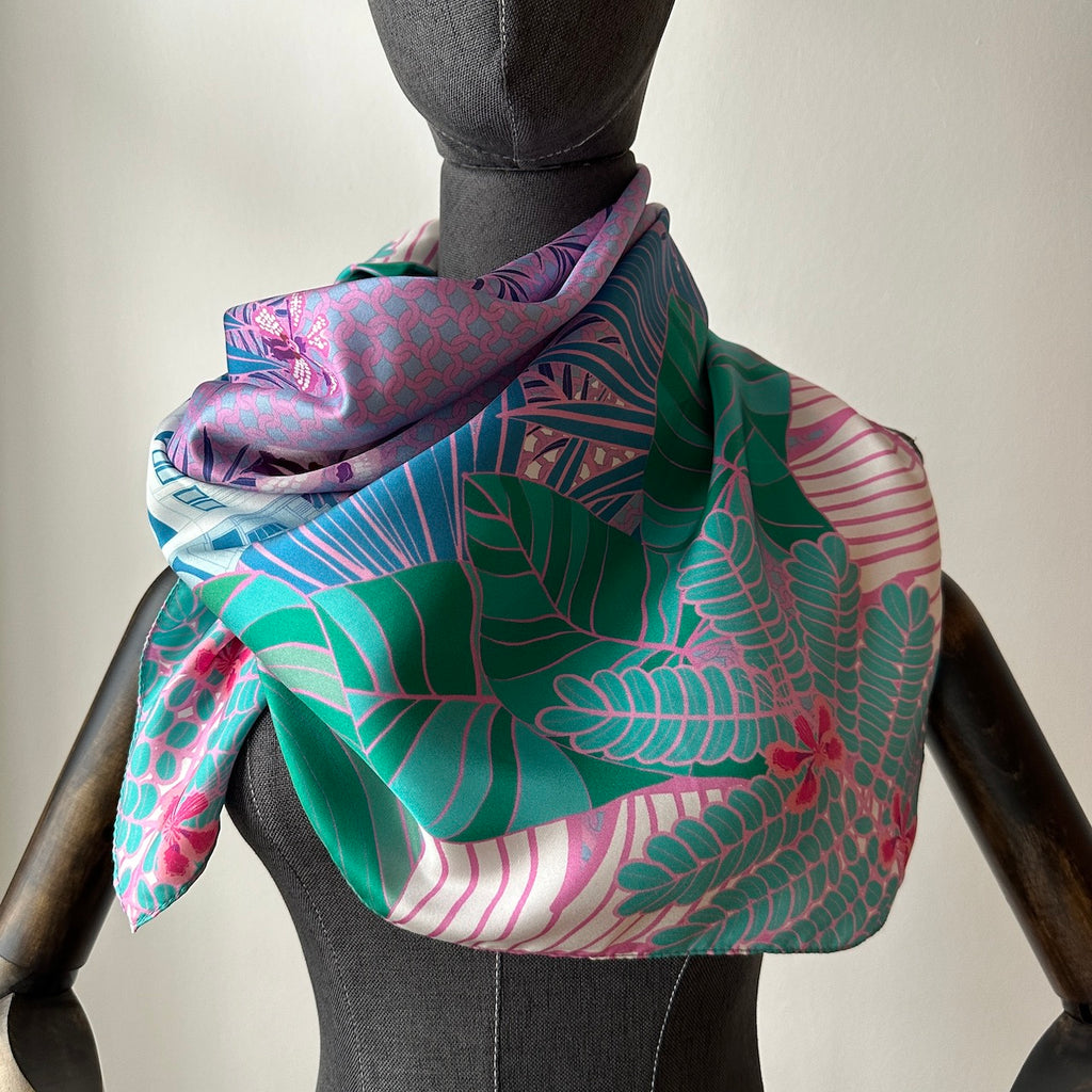 Tropical Art Deco Silk Scarf
