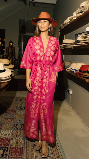 Madame Wong Dress - Heron Island Fuschia- Long