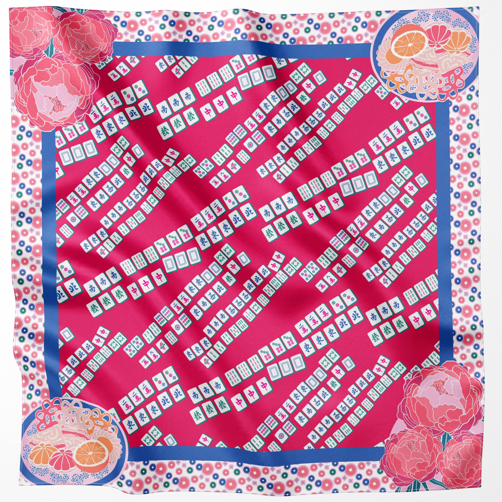 Aunty Carol's Lucky Tiles Premium Silk Scarf