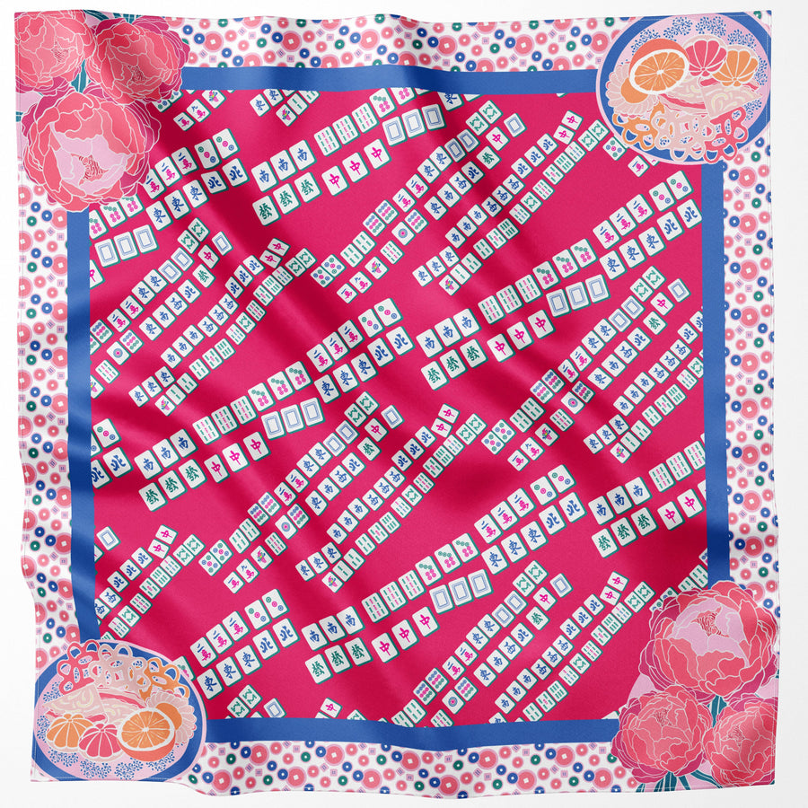 Aunty Carol's Lucky Tiles Premium Silk Scarf