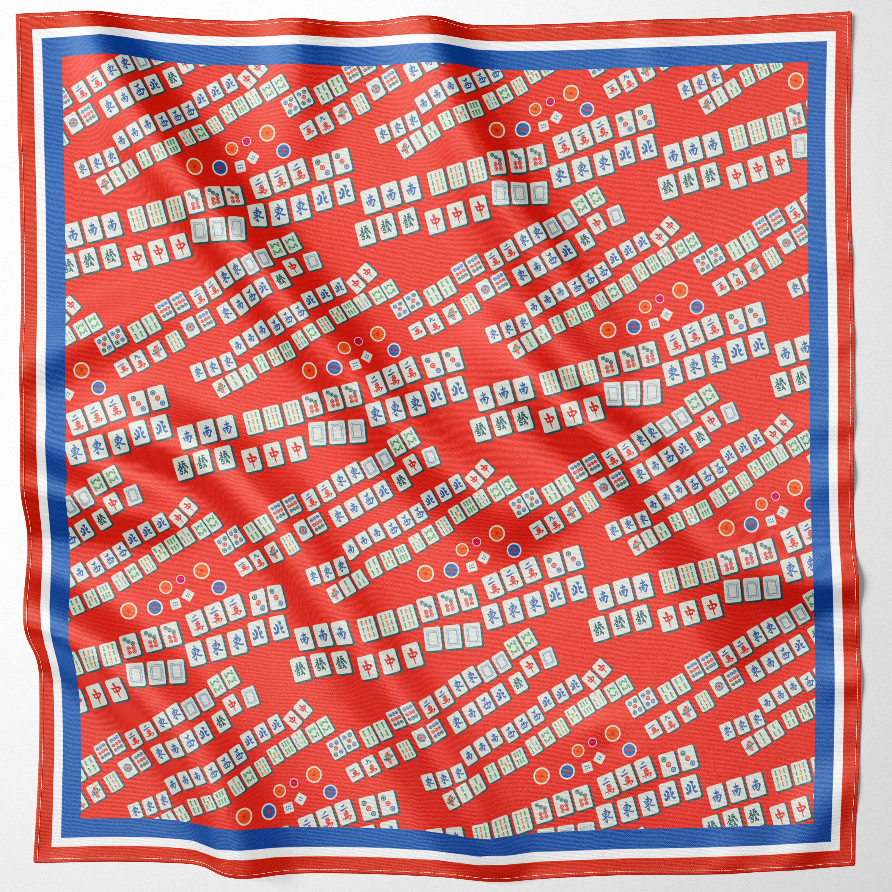 Lucky Mahjong Small Silk Scarf