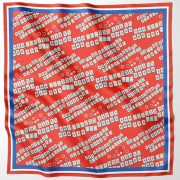 Lucky Mahjong Small Silk Scarf