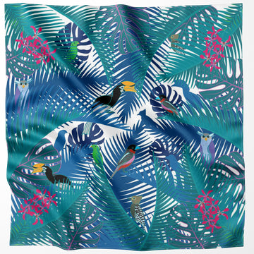 Avian Wonders of Singaporean Islands Silk Scarf