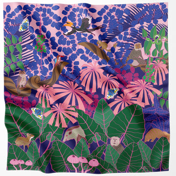 Our Beating Heart of Green Silk Scarf