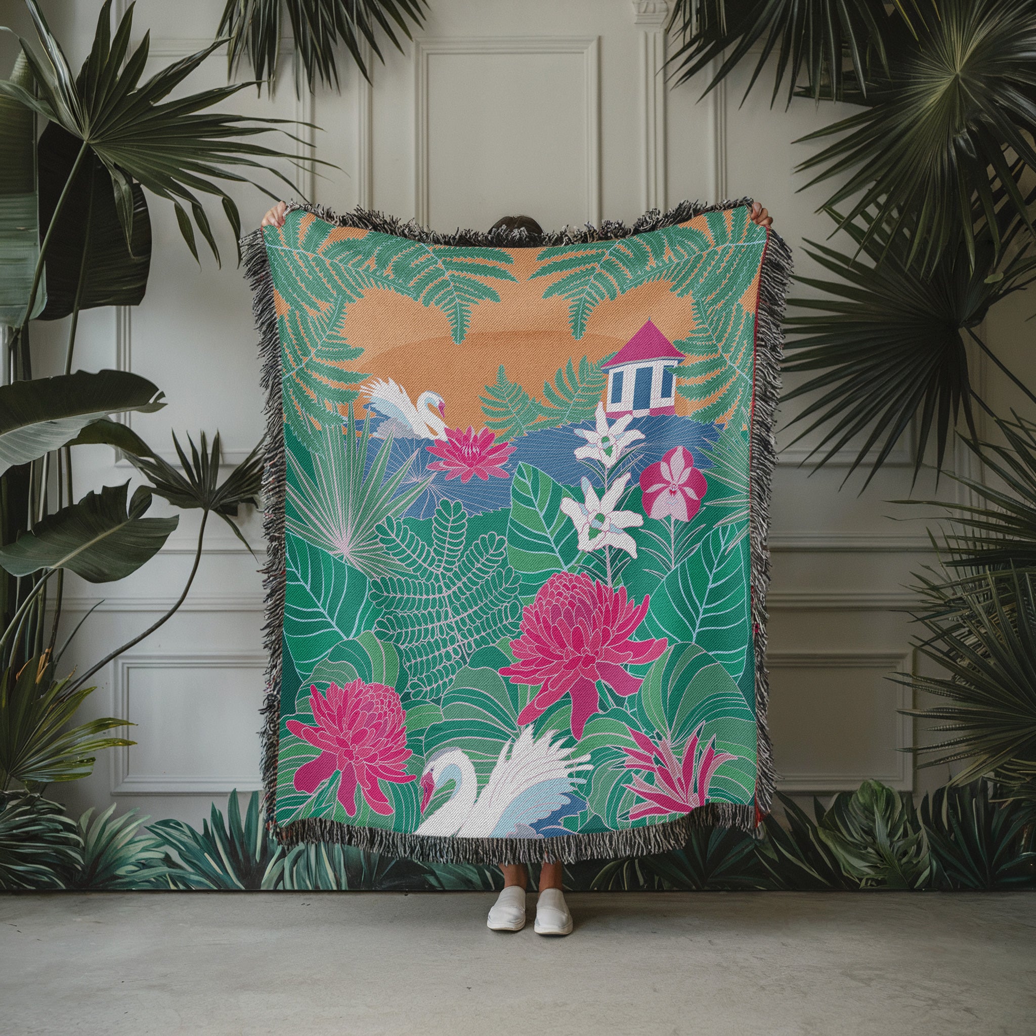Botanic Oasis Throw Blanket
