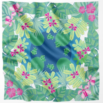 Emerald Tapestry of Botanic Gardens Silk Scarf