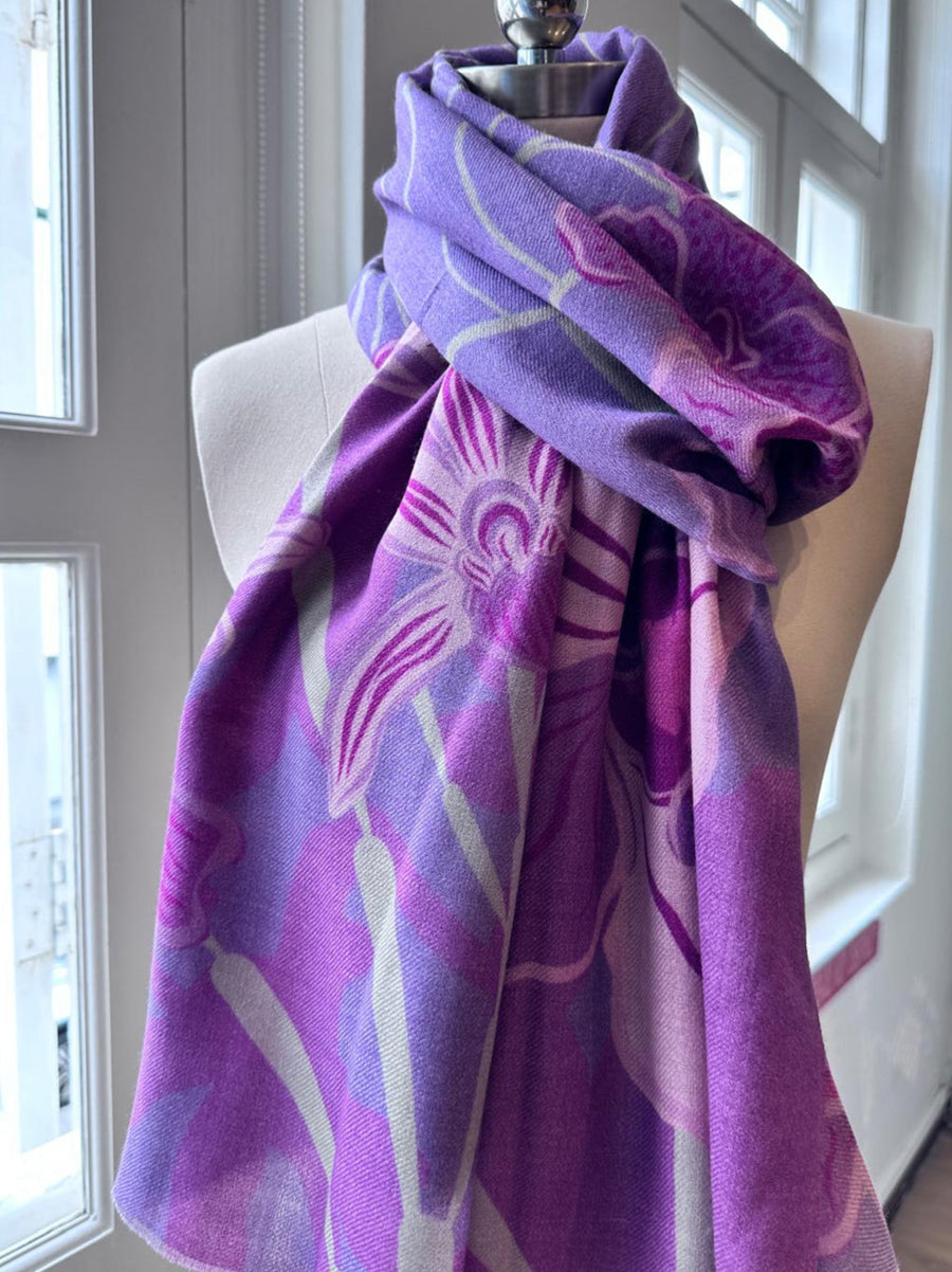 Orchid Veil Premium Cashmere Shawl