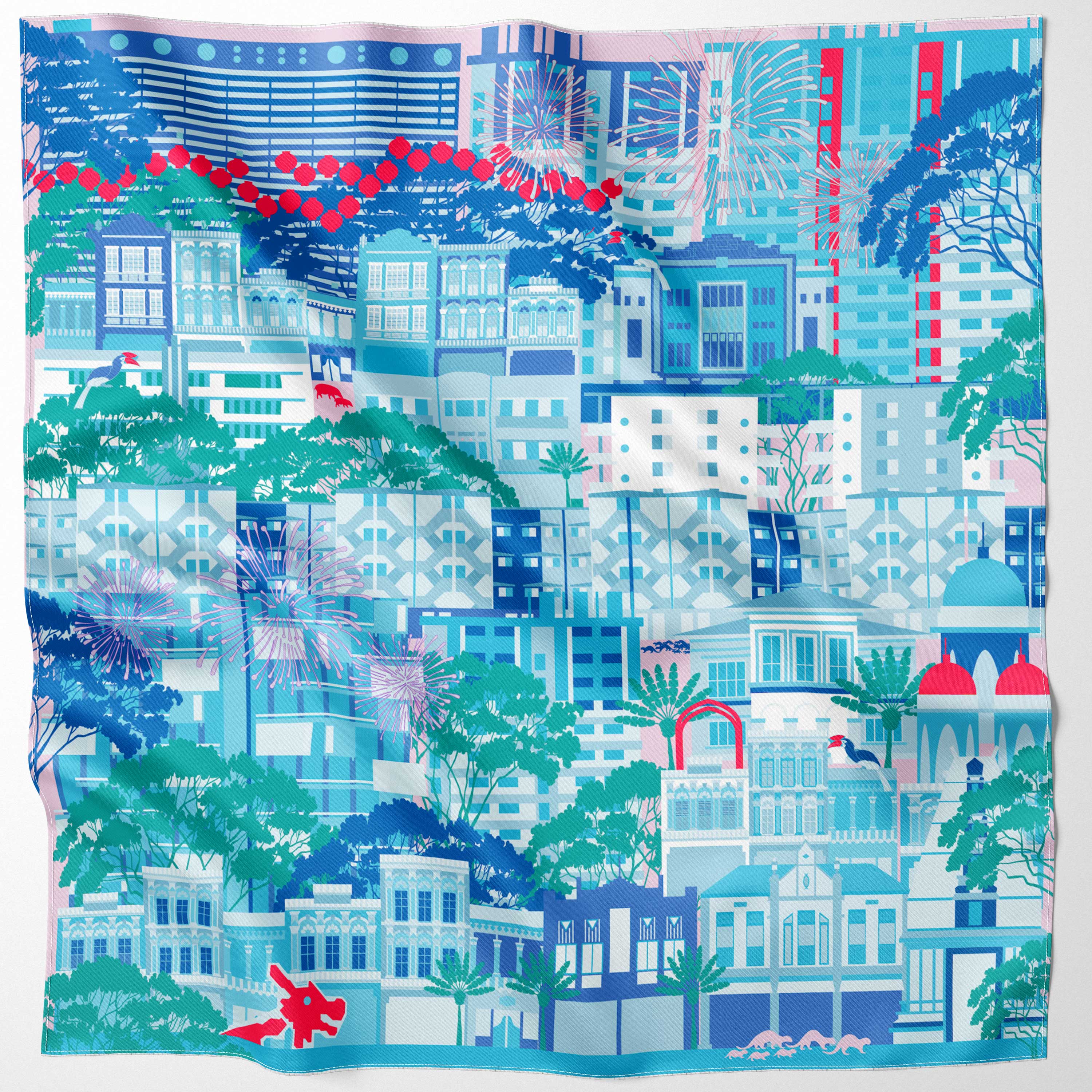 City in the Garden Silk Scarf