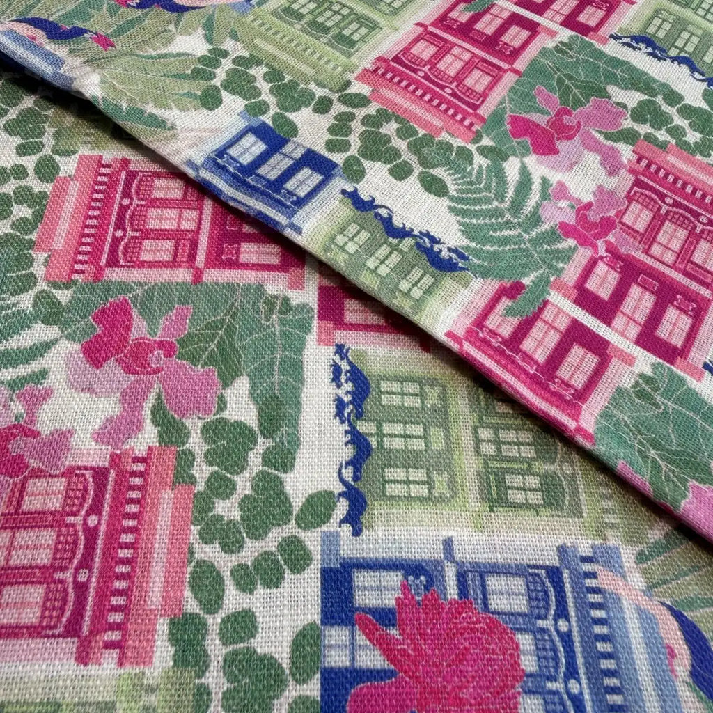 Linen Table Runner Singapore Shophouses