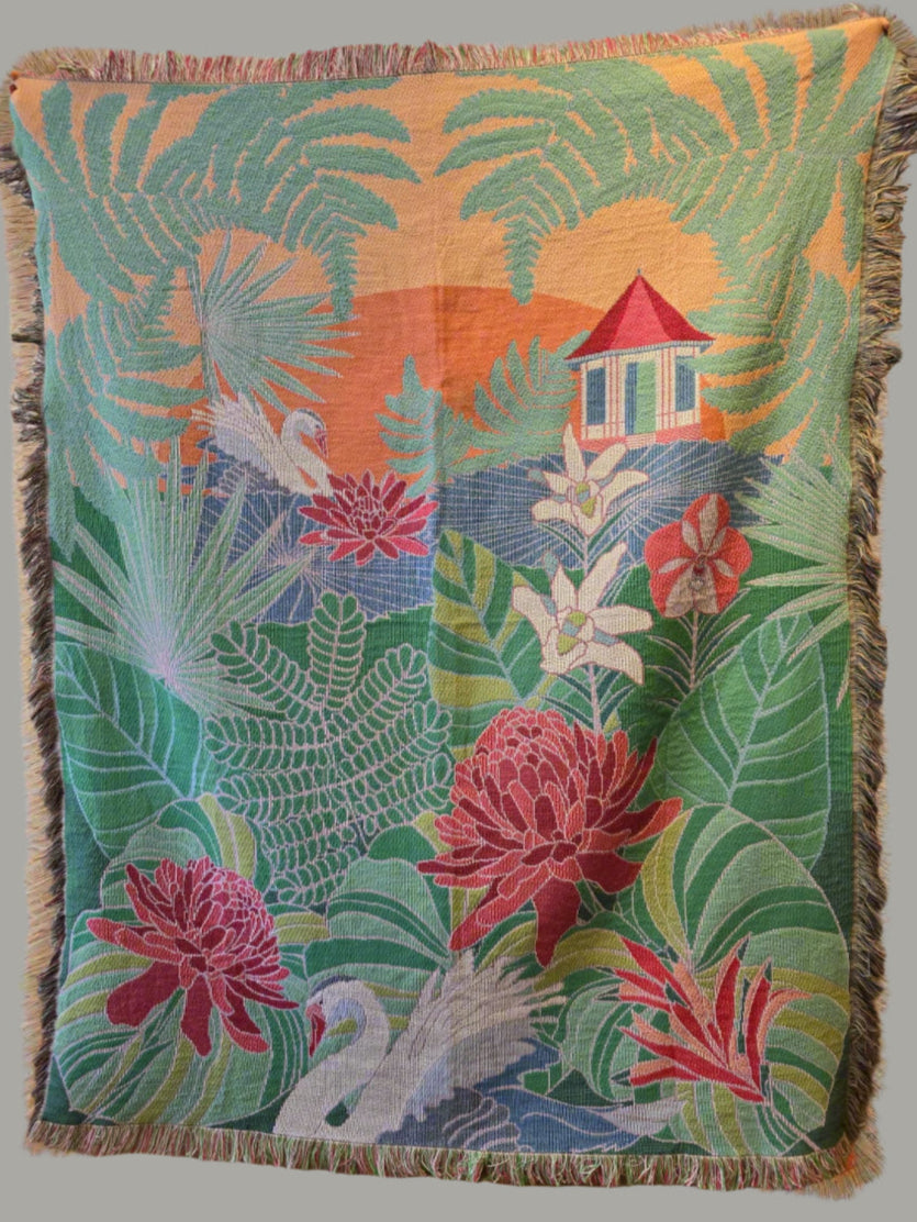 Botanic Oasis Throw Blanket