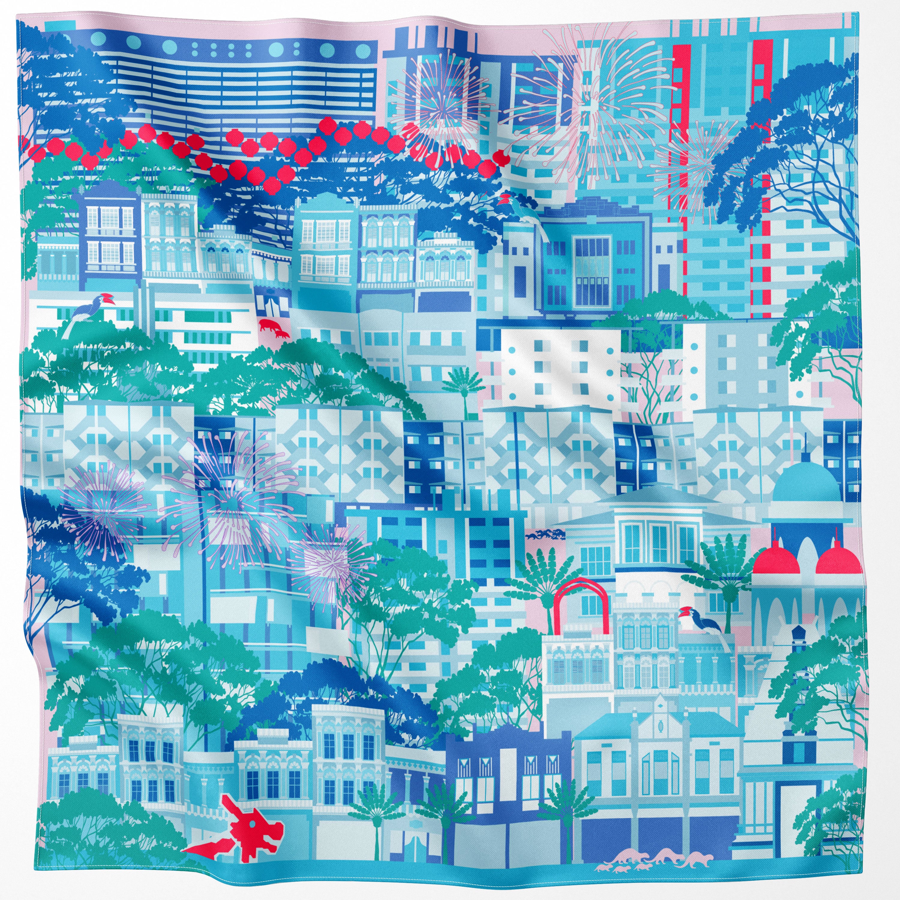 A City in a Garden Cotton Scarf