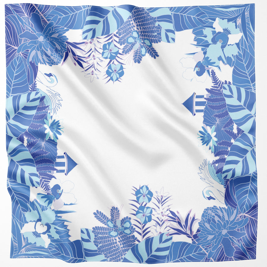 Singapore’s Heritage in Blooms Premium Cotton Silk Scarf