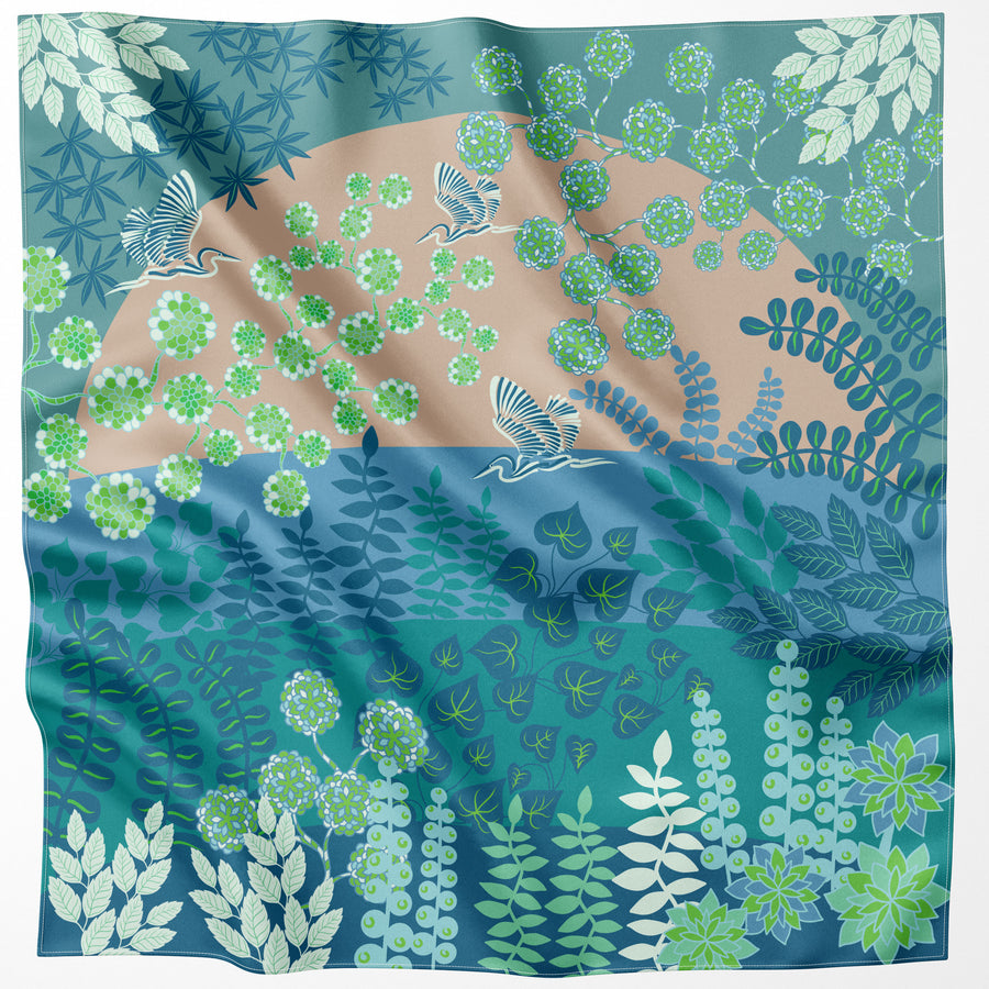 Herons of the Southern Islands Premium Silk Lyocell Scarf