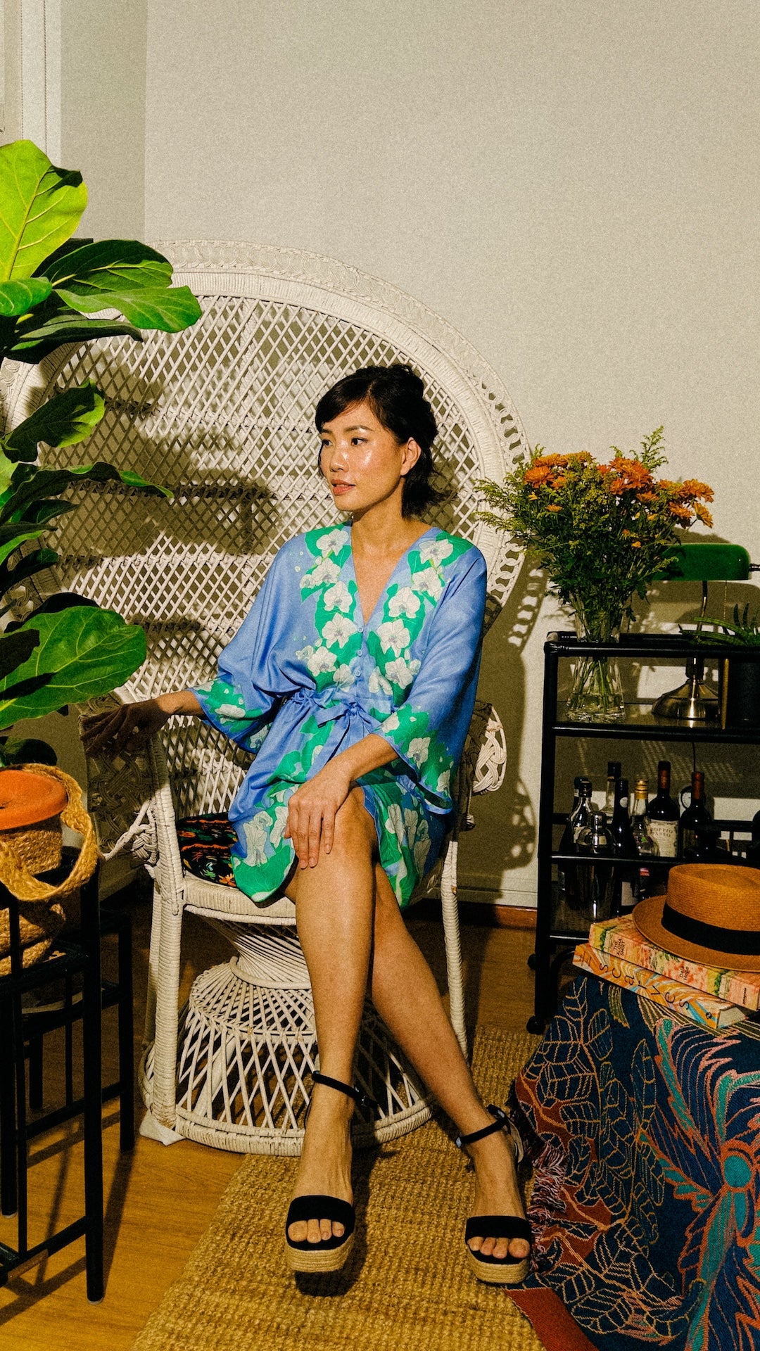 Madame Wong Dress - Orchid Garden - Short