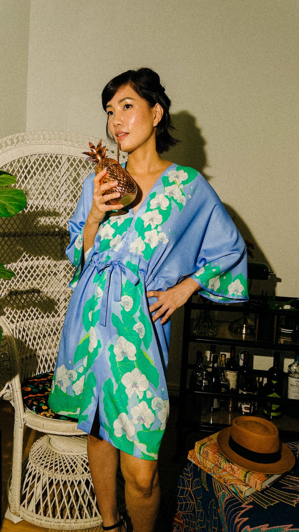Madame Wong Dress - Orchid Garden - Short