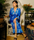 Madame Wong Dress - Peranakan Indigo - Long
