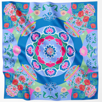Peranakan Bricolage Premium Silk Scarf