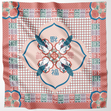 Peranakan Good Fortune  Premium Silk Scarf
