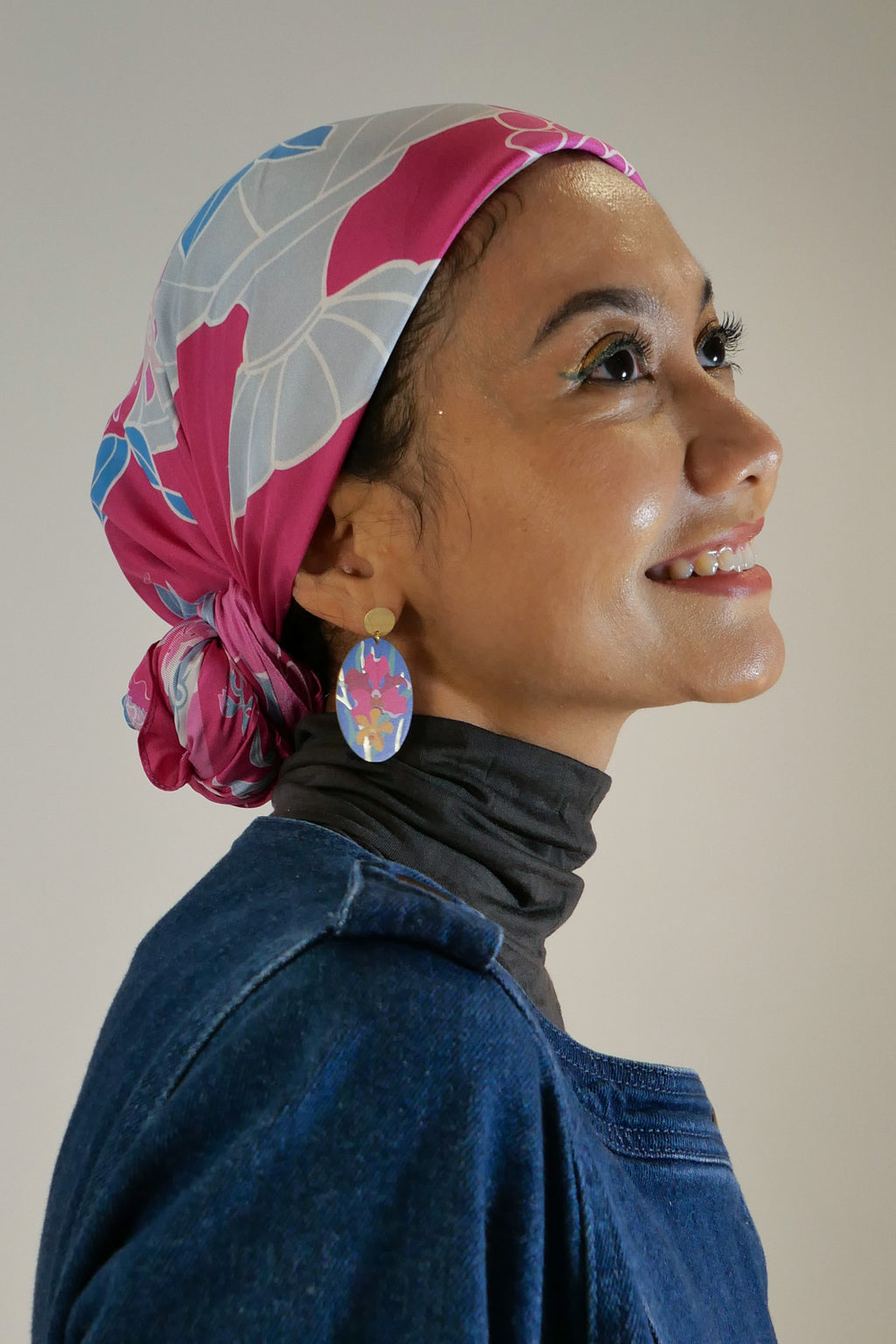 Peranakan Epiphanies in Lilac Premium Silk Scarf