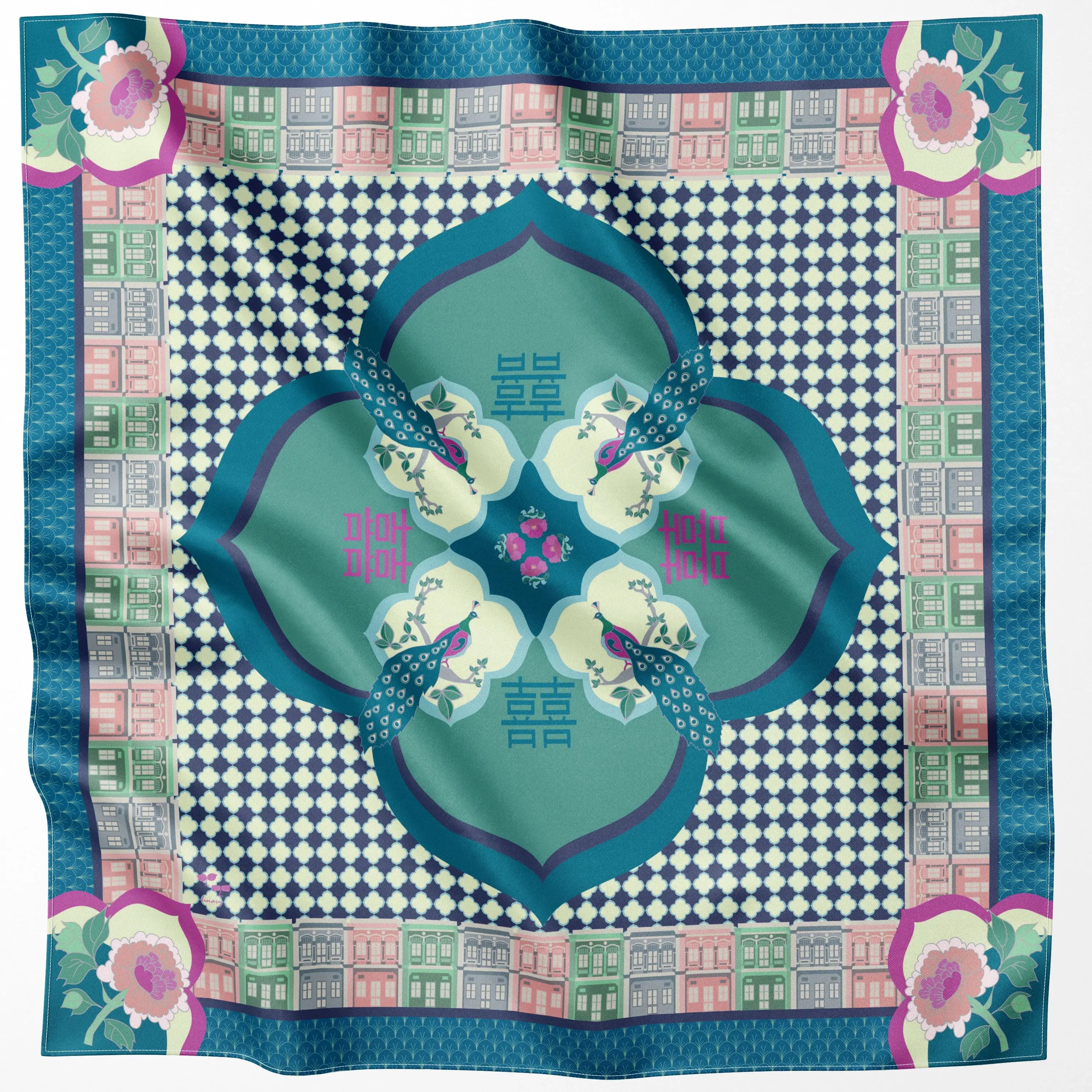 Peranakan Opulence Silk Scarf