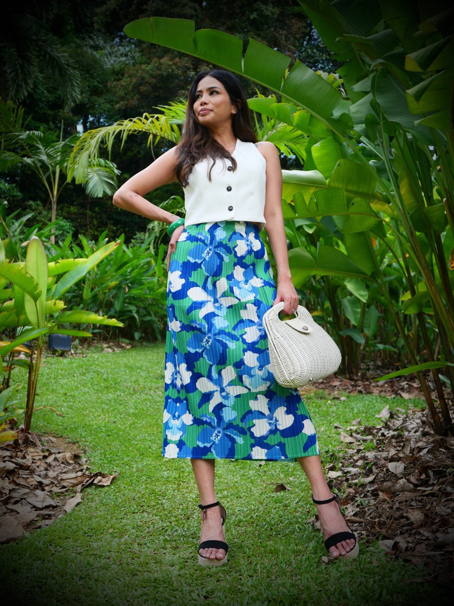 Blue Orchid Pleated Skirt