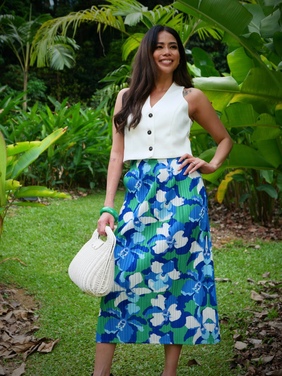 Blue Orchid Pleated Skirt
