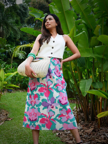 Pink Orchid Pleated Skirt