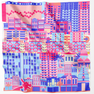 Singapore in Technicolour Cotton Scarf