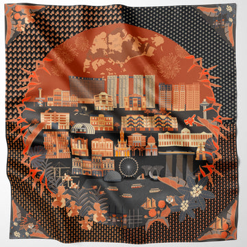 SG60 Black Silk Scarf