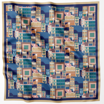 Shophouses of Singapore Premium Silk Scarf
