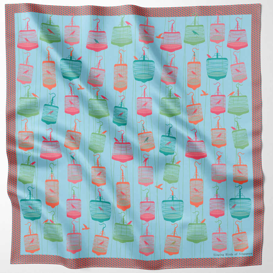 Singapore Song Bird  Premium Silk Scarf