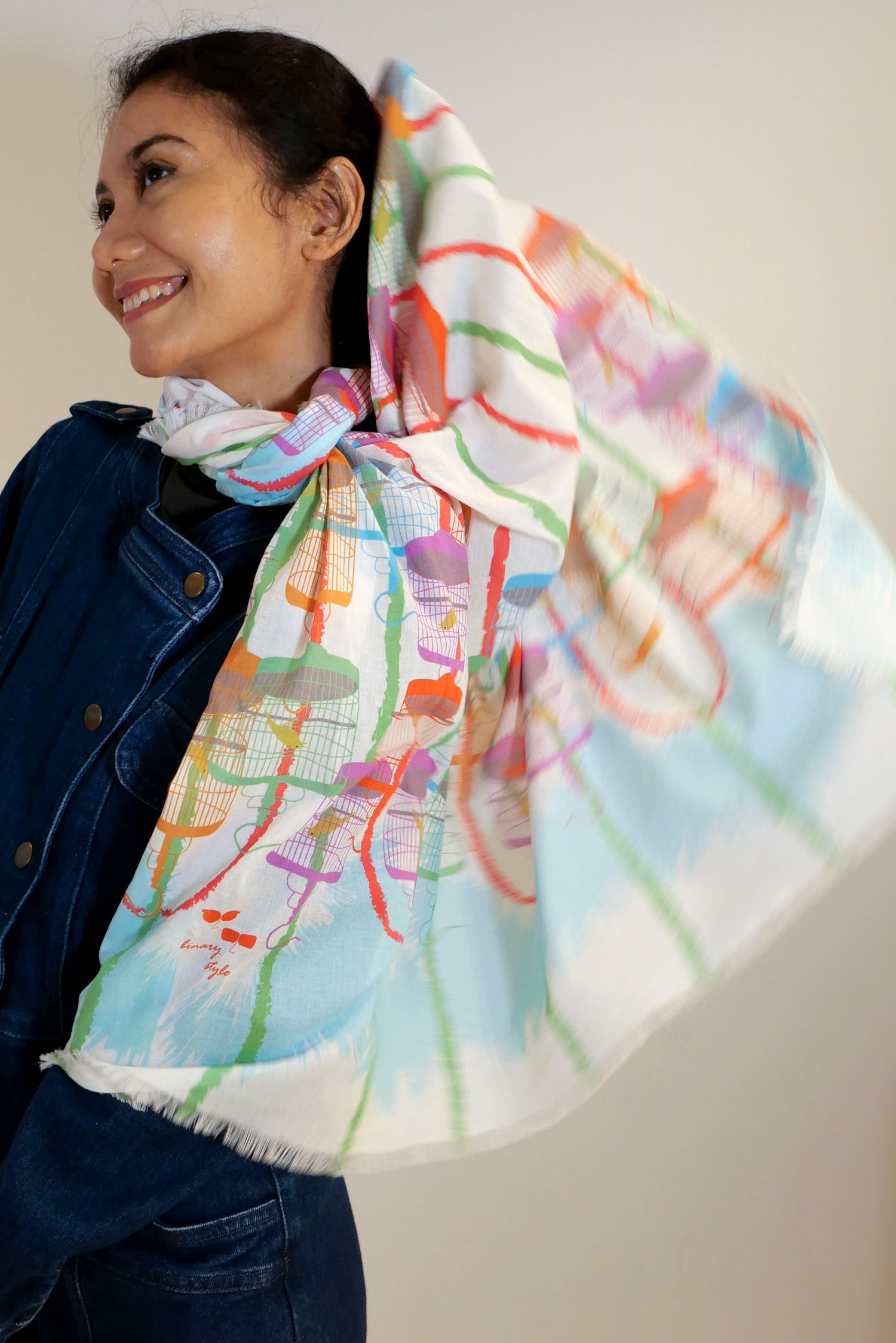 Singing Birds of Singapore Cotton Scarf